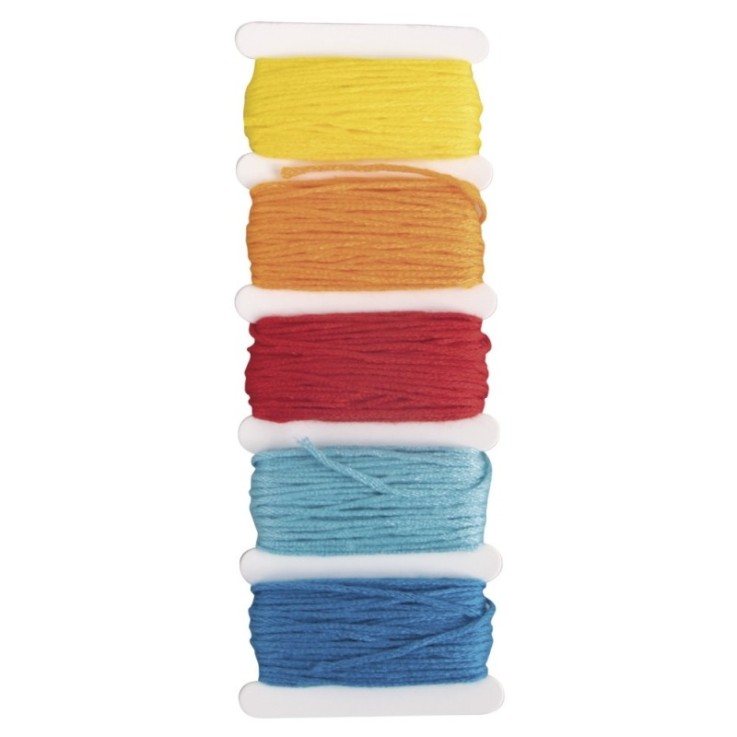 Fil en coton "Stitch et Knot", arc en ciel, 5  couleurs chaque 10m en