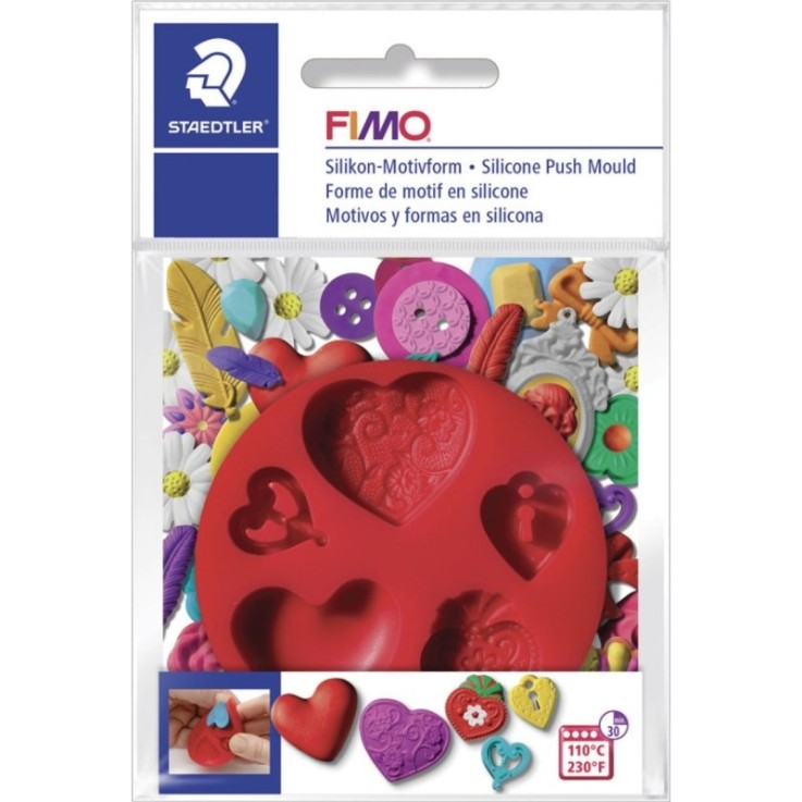 PUSH MOULD SILICONE COEURS / 8725 23