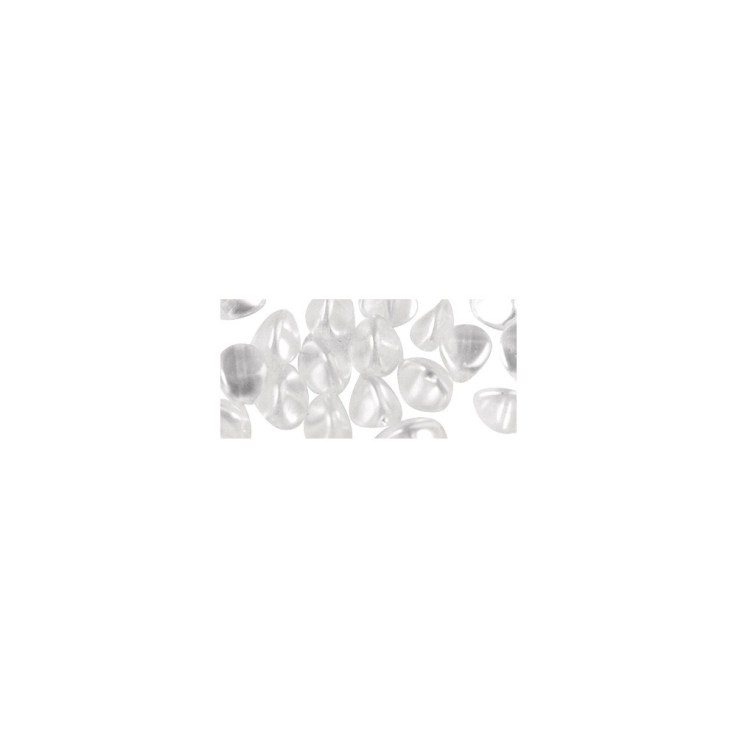 Perles en verre - Triangulaires, blanc neige, 7 mm, boîte 32 pièces