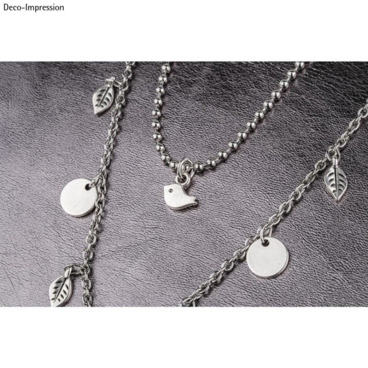 Mini - pendentif en métal Oiseau, argent, 8x5mm, 6 pces
