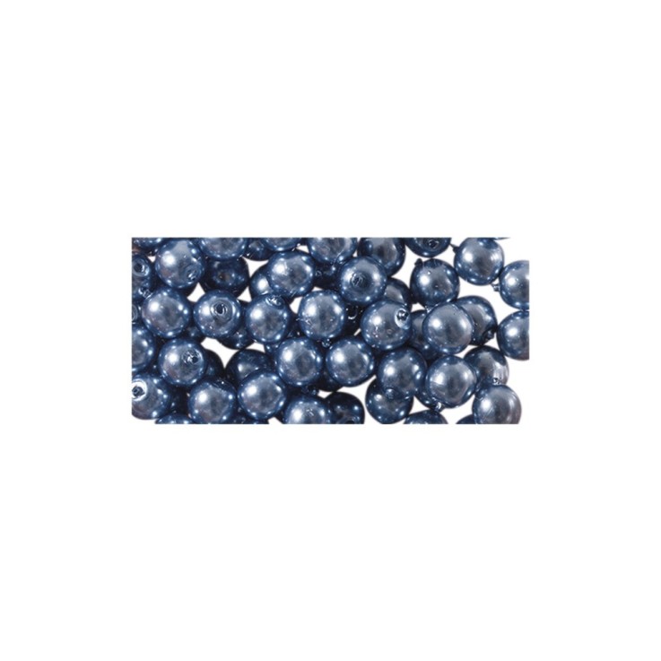 Renaissance Perles en verre , 4mm ø, bleu azur, boîte 85 pces