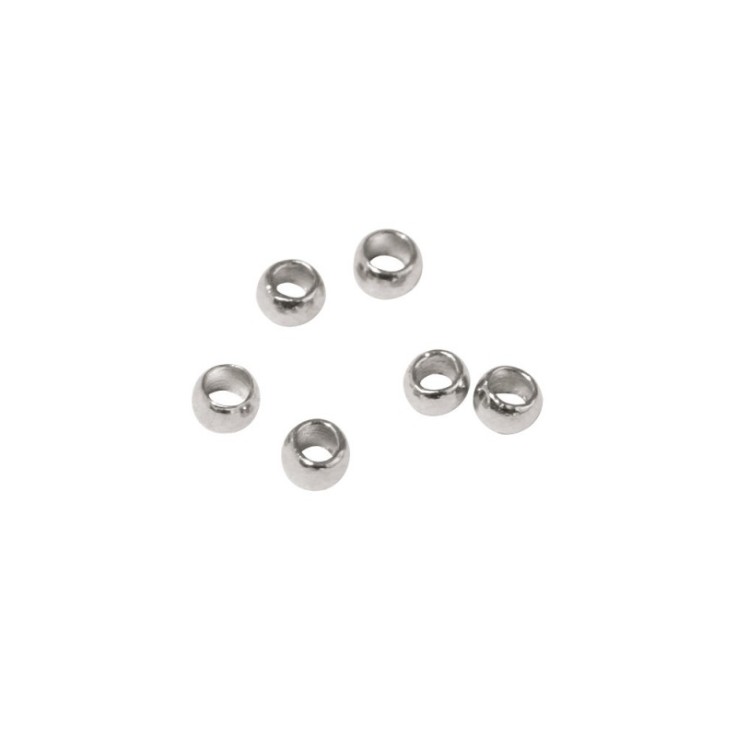 Perle à écraser, platine, 0,8mm / 1,5mm ø, 40 pces