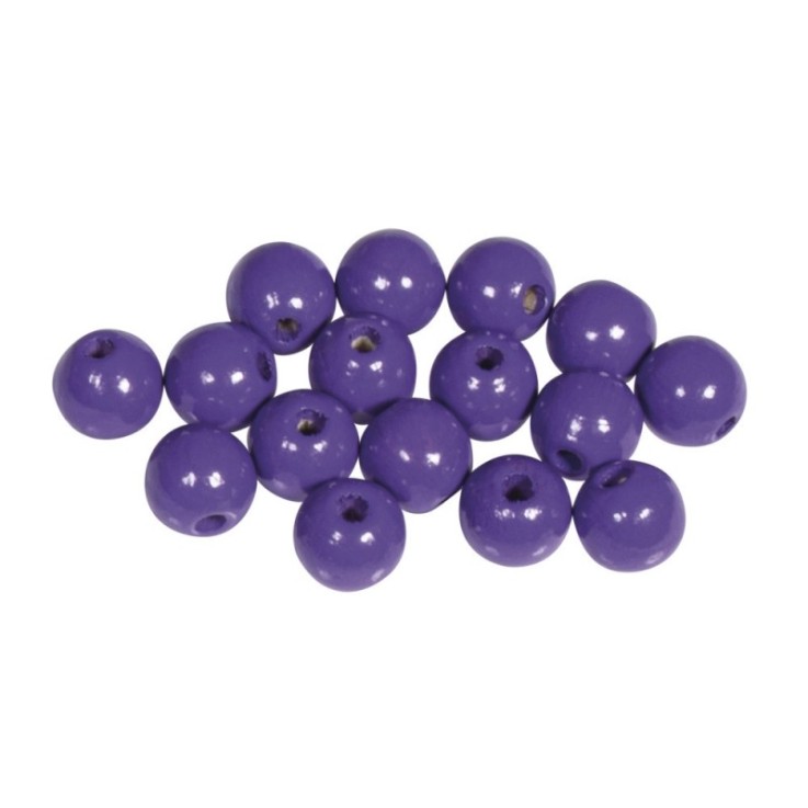 Perles en bois FSC 100%, polies, 8mm 82 pièces , lilas foncé