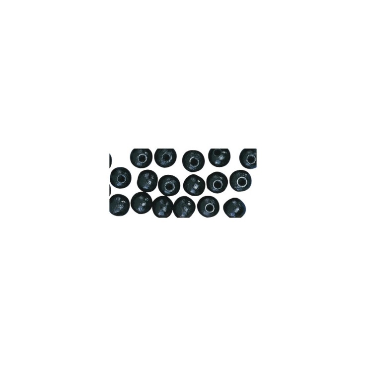 Perles en bois FSC 100%, polies, 10mm ø, noir, 52 pièces