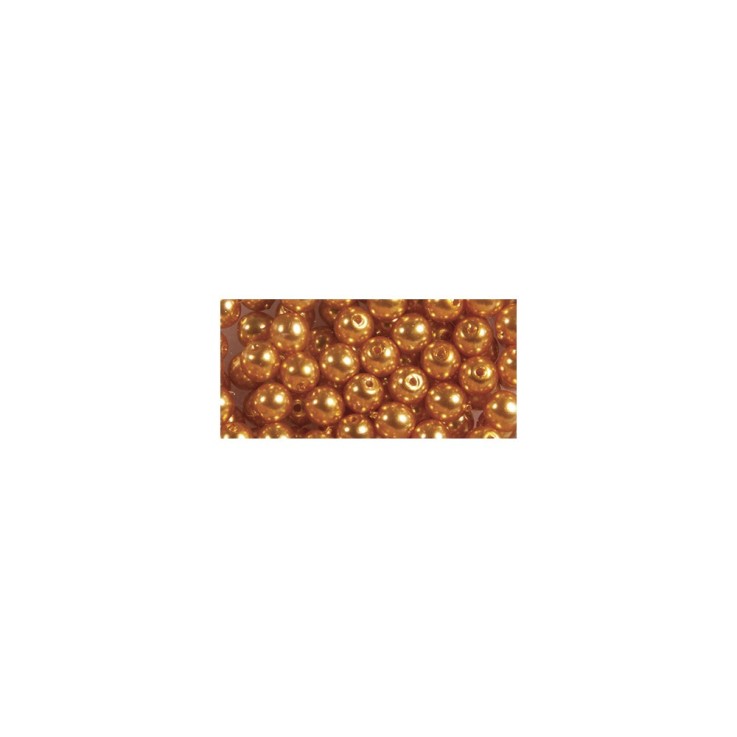 Renaissance Perles en verre , 4mm ø, jaune soleil, boîte 85 pces