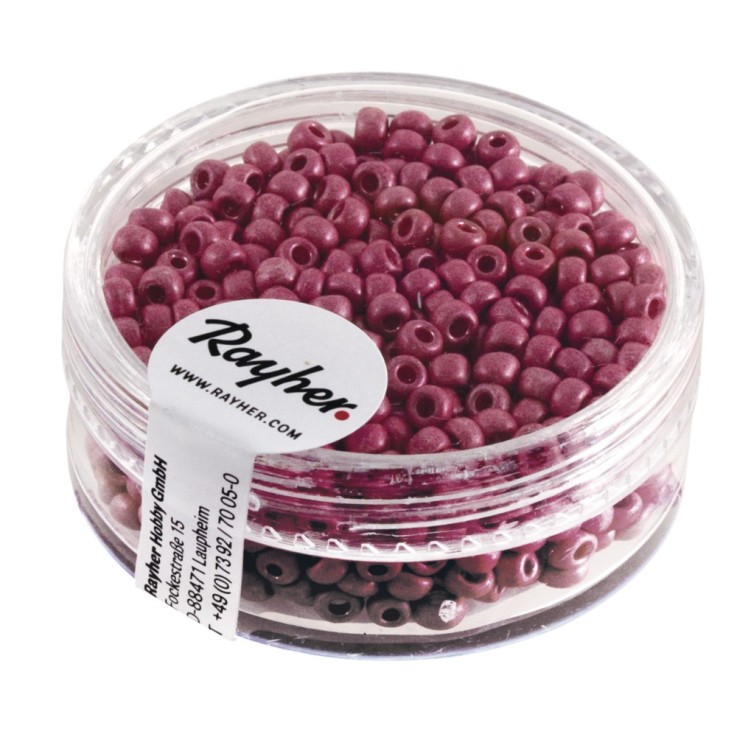 Metallic - rocailles, dépolies, rosé, 2,6 mm ø, boîte 17 g