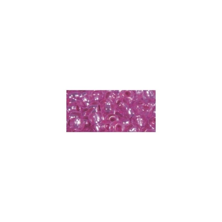 Rocailles,2,6 mm av. garniture d'argent, boîte 16 g, rose foncé, pas lavable