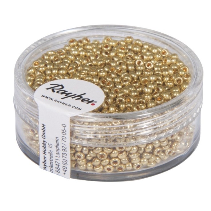 Rocailles, 2,0 mm ø, nacrées, or, pas lavable, boîte 17 g