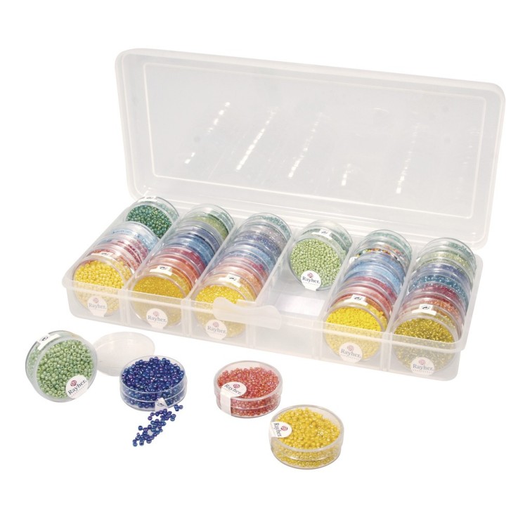 Box de rangement p. boîtes de rocailles, 26,7x12,2x4,7cm, pour ca. 36 boîtes