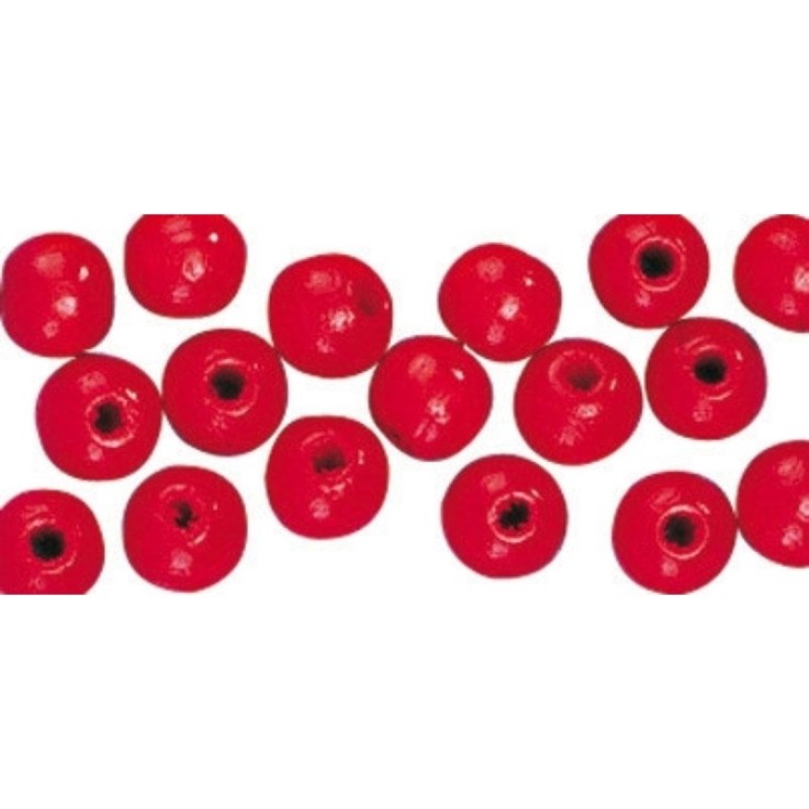 Perles en bois FSC 100%, polies, 8mm 82 pièces , rouge