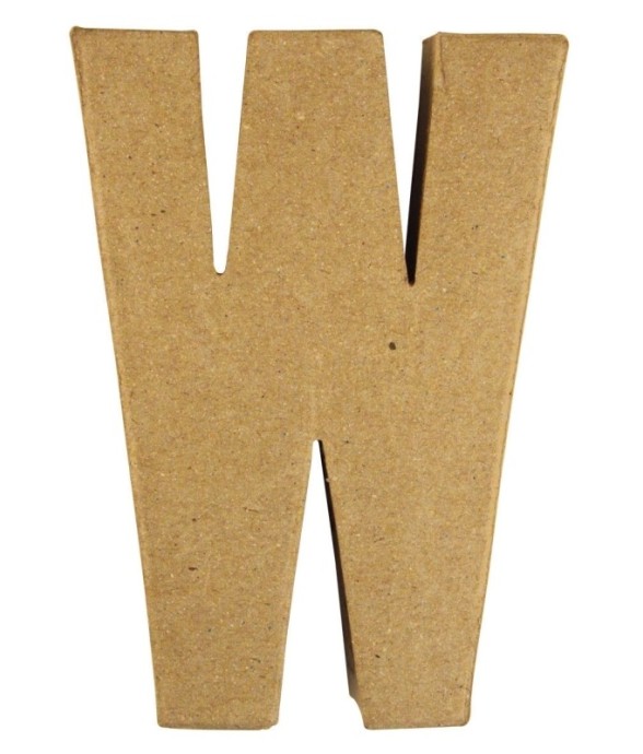 Lettre papier-mâché W FSC...