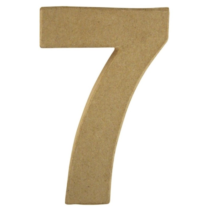 Chiffre pap. -mâché 7 FSC Recycled 100%, 15x9,4x3cm