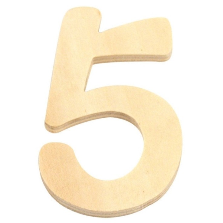 Chiffre en bois FSC Mix Credit, 6cm 5