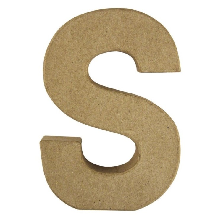 Lettre papier-mâché S FSC Recycled100%, 15x10,5x3cm