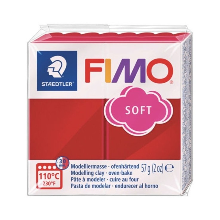 Pâte Fimo 57 g Soft Rouge cerise 8020.26