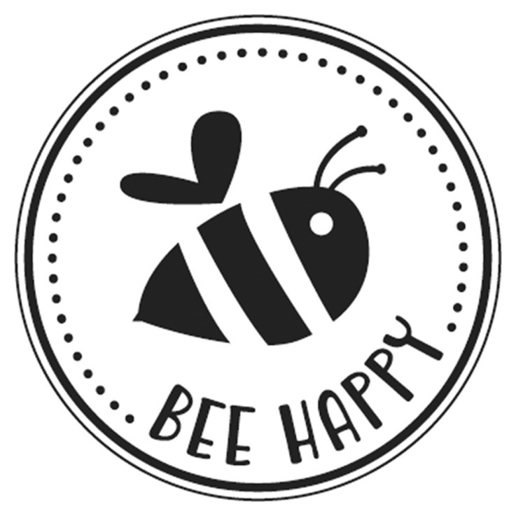 Tampon "Bee happy", 3cm ø