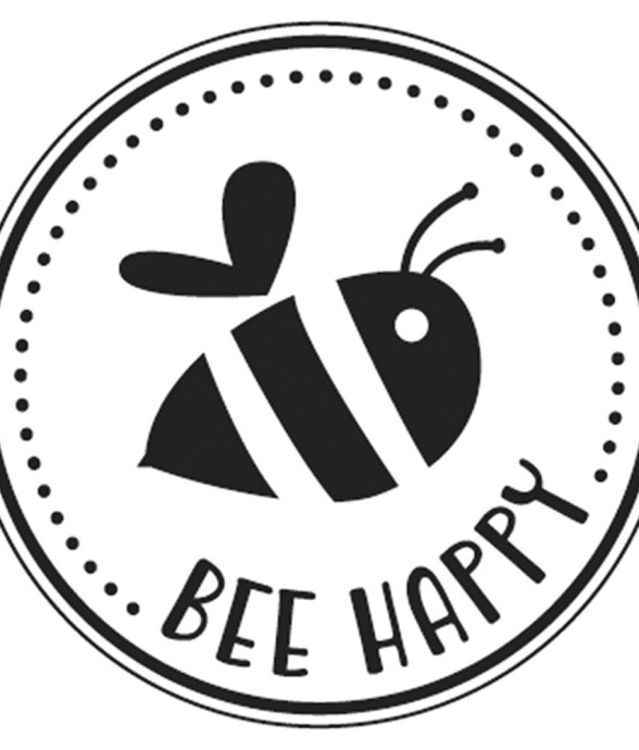Tampon "Bee happy", 3cm ø