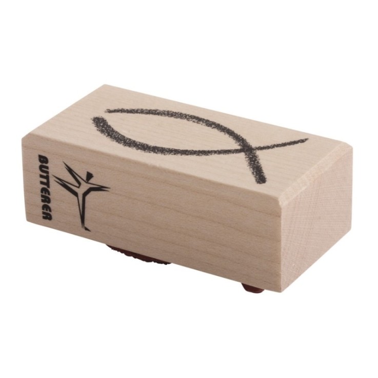 Tampon bois Poisson, 3x6cm, Réf. 27908