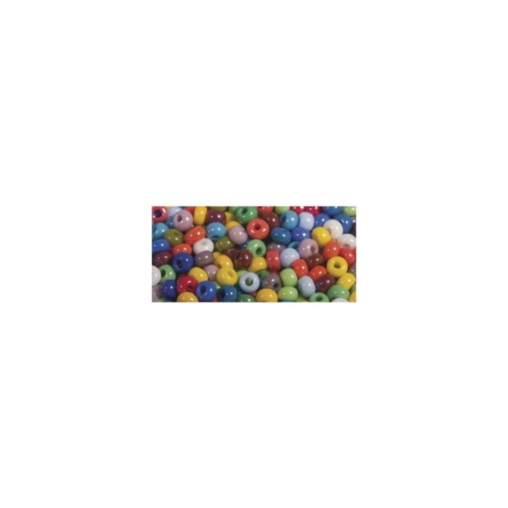 Rocailles, 2,6 mm ø, opaques lustre, assorties, boîte 17 g