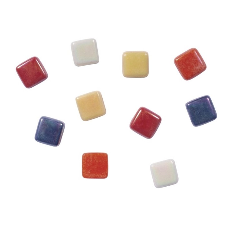 Glossy Glas Mélange de mosaïque, Colore, 1x1cm, (env. 250 pces), boîte 500g