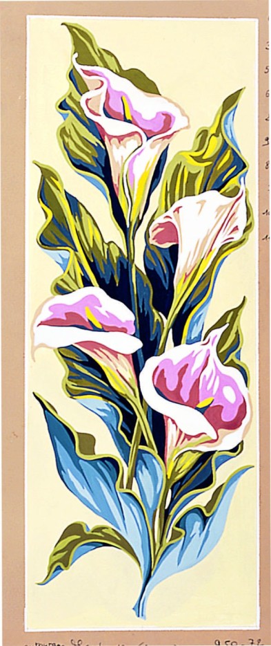 Canevas antique Arums 25x60cm
