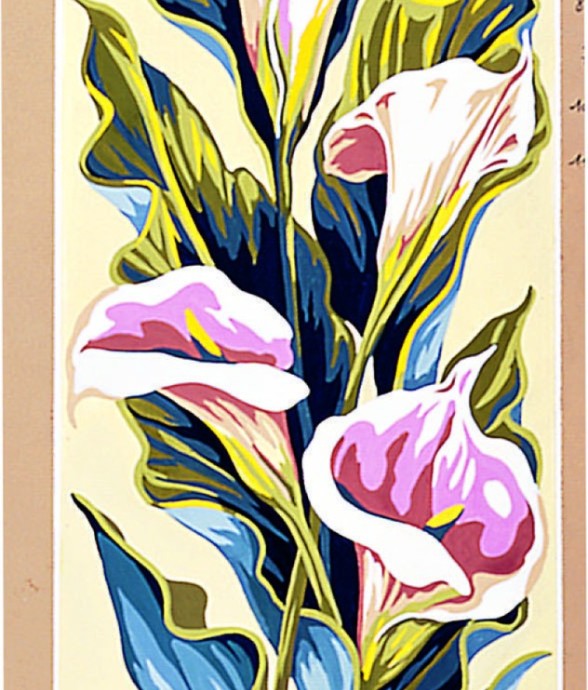 Canevas antique Arums 25x60cm