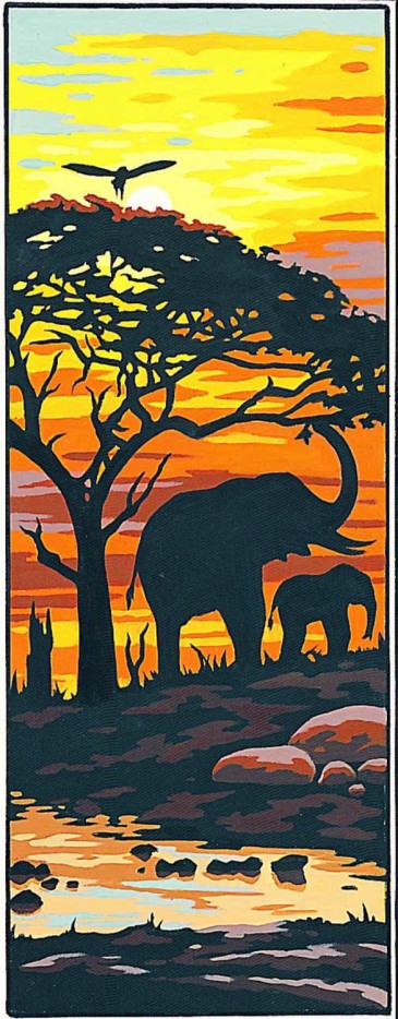 Canevas Pénélope Antique Soleil sur la savane 25x60cm