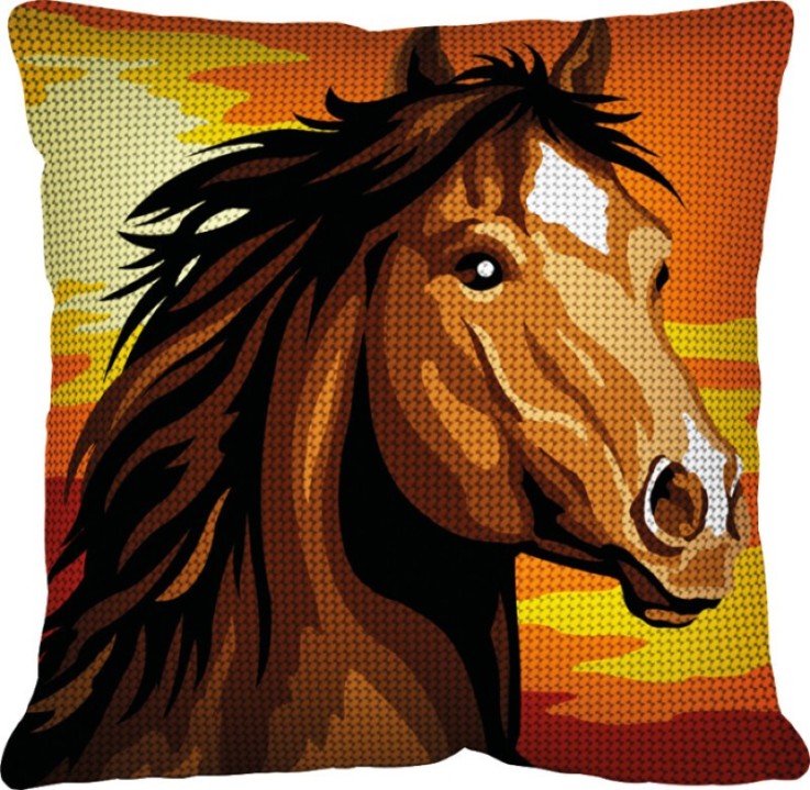 Kit Coussin Canevas Cheval Sauvage