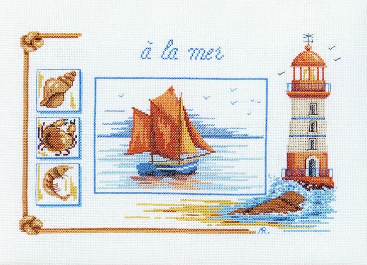 Kit Point comptés A La Mer 30 x 40 cm