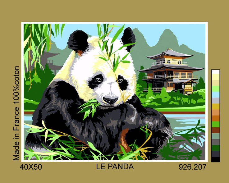 Canevas antique Panda 40x50cm