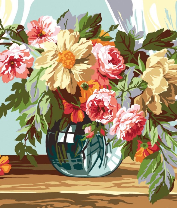 Canevas antique Bouquet...