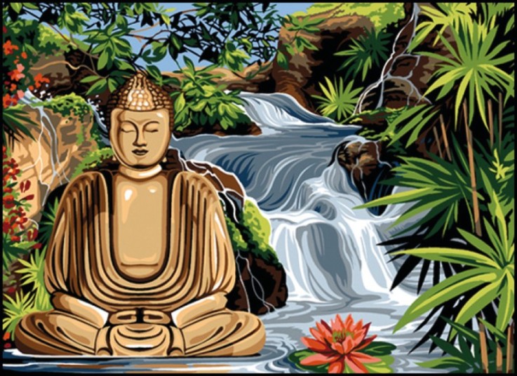 Canevas antique Bouddha 45x60cm