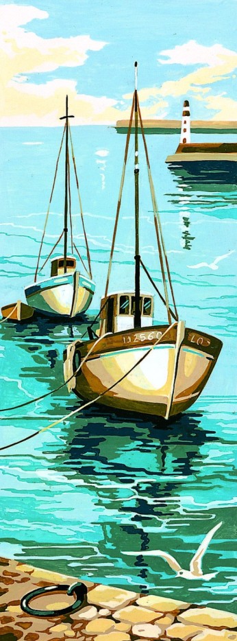 Canevas antique Le port 25x60cm
