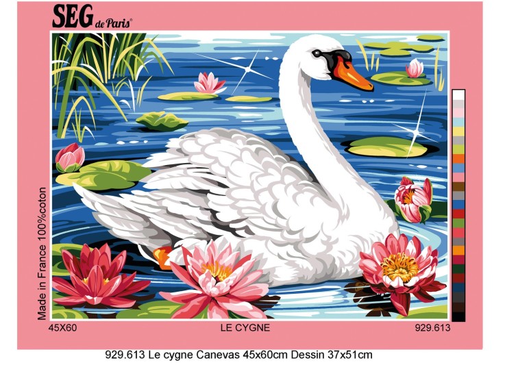 Canevas antique Le cygne 45x60cm