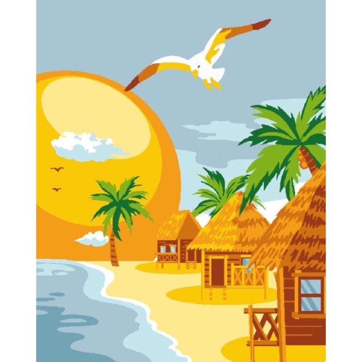Kit canevas enfant 25x20 plage