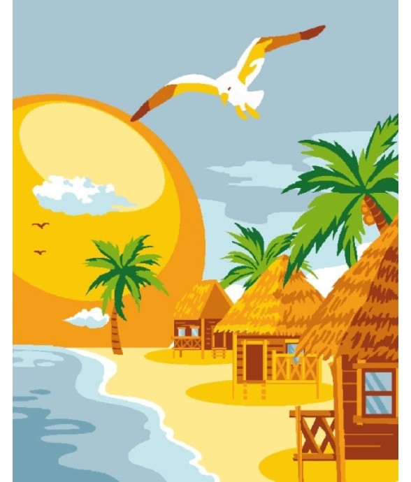 Kit canevas enfant 25x20 plage