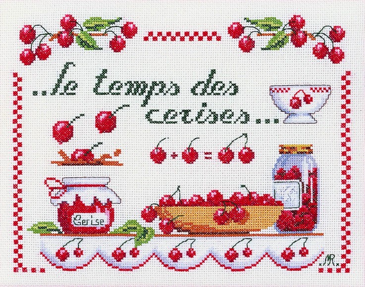 Kit Point de Croix Le Temps Des Cerises 35 x 45 cm