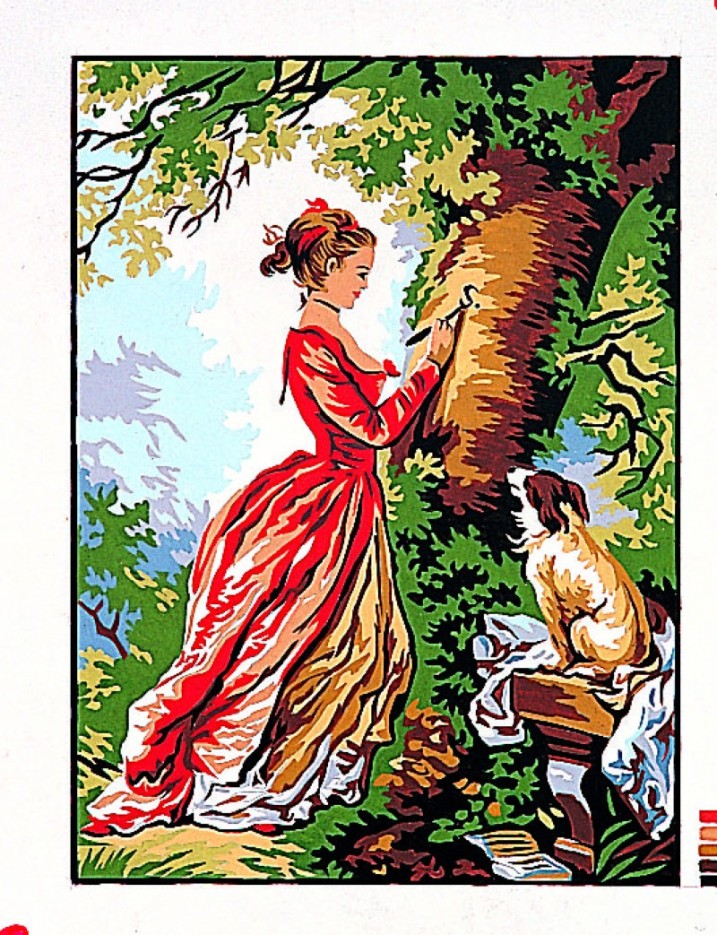 Canevas Pénélope Antique Le chiffre d'amour 30x40cm