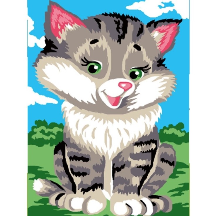 Kit canevas enfant Chat 20x25cm
