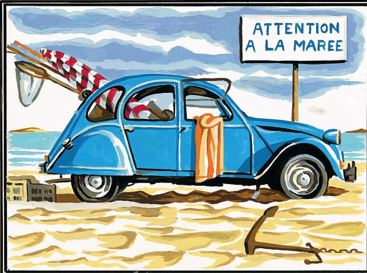 Canevas Pénélope Antique Attention à la marée 30x40cm
