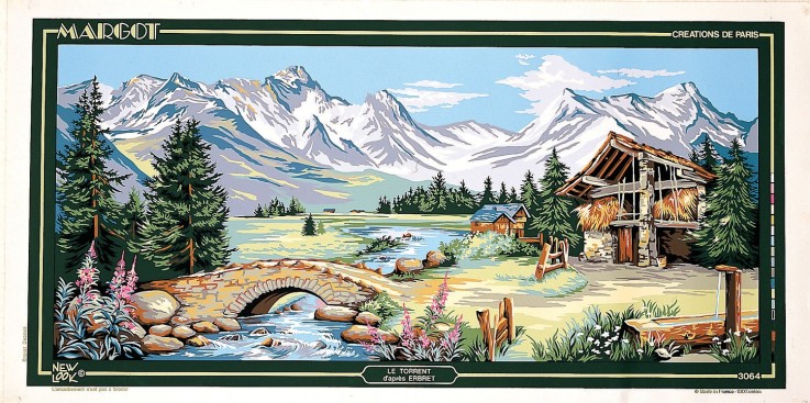 Canevas Pénélope Antique Le torrent 65x130cm