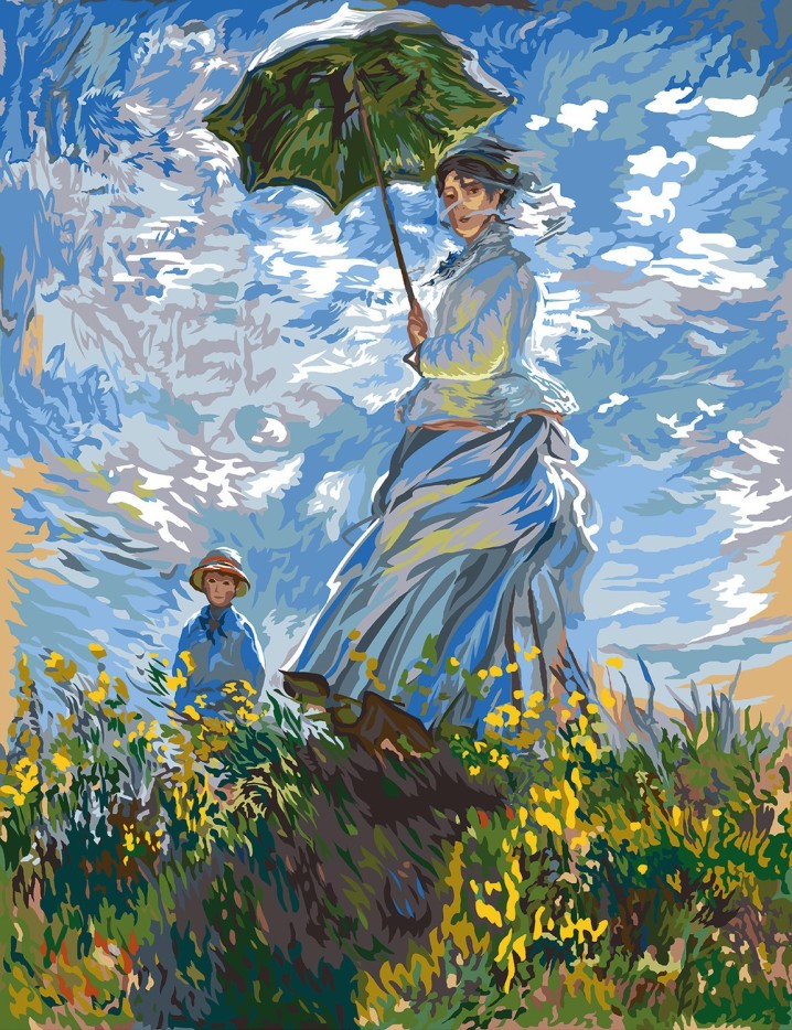 Canevas Margot La Femme à l'ombrelle de Monnet 60x80 cm