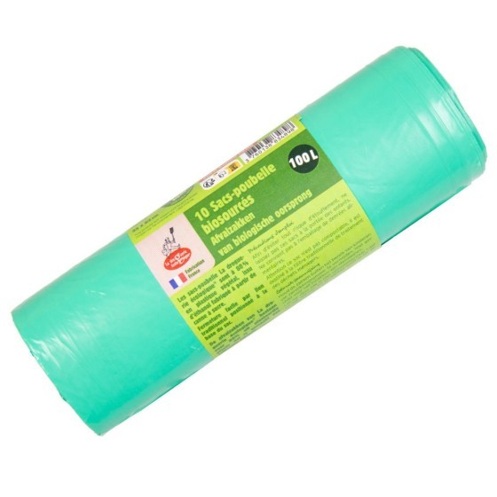 Rouleau de 10 sacs poubelle biosourcés 100L