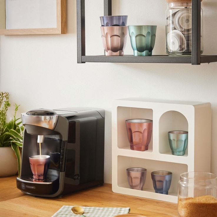 6 tasses en verre 9 cl Terracotta -FLASHY