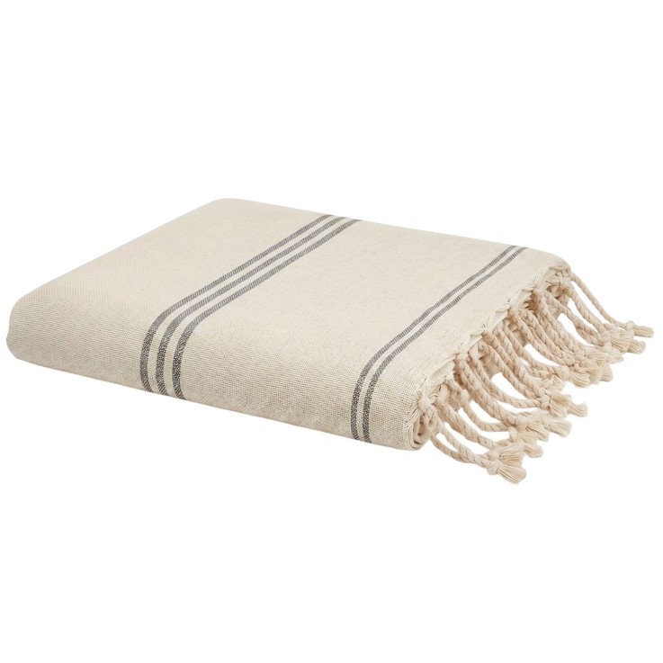 Fouta serviette plage anti sable coton recyclé 1x2 m Mykonos