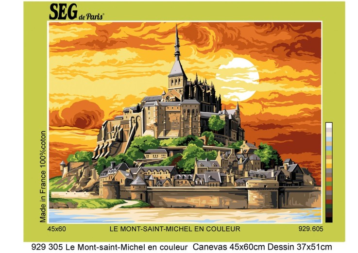 Canevas antique Mont Saint Michel 45x60cm