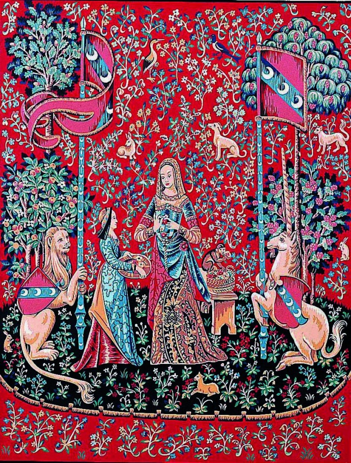 Canevas Pénélope Antique Dame à la licorne l'Odorat 65x80cm