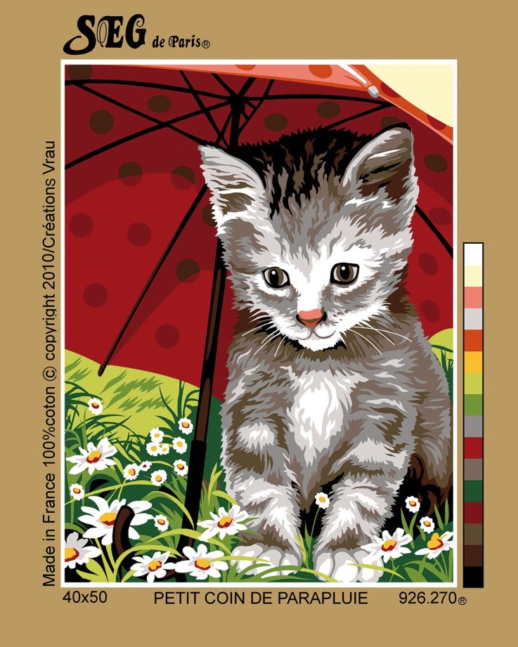 Canevas antique Un petit coin de parapluie 40x50cm