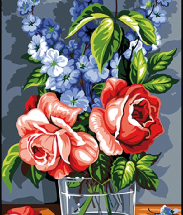 Canevas antique De rose et...