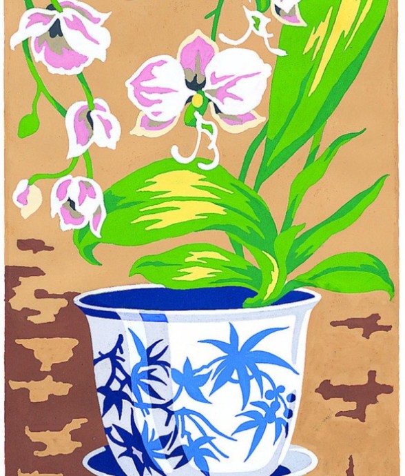 Canevas antique Orchidée...
